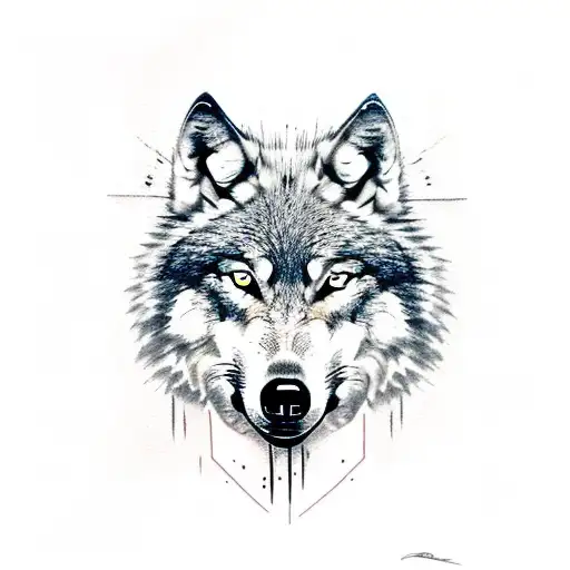 Wolf With Battle Scars And Bleeding