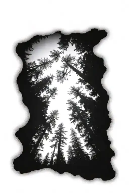 Redwood Forest Looking Up From Ground