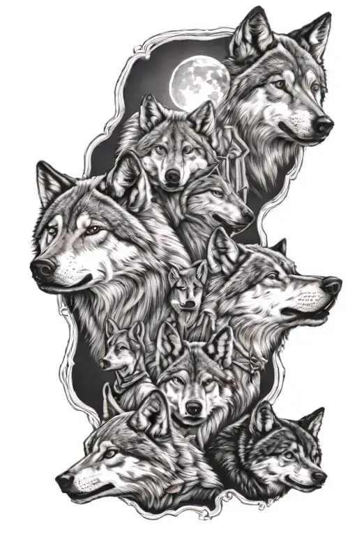 Family And Wolf Head Made Friends With All Lights Turned