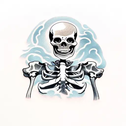 Melting Skeleton On Top Of Mountain