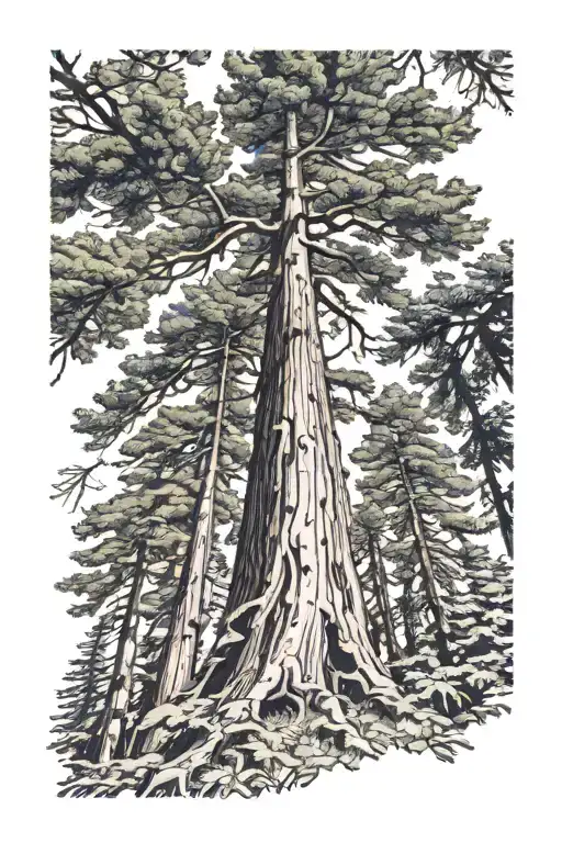 Redwood Forest Looking Up From Ground