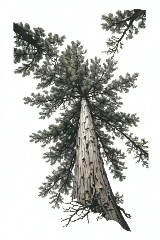 Redwood Forest Looking Up From Ground