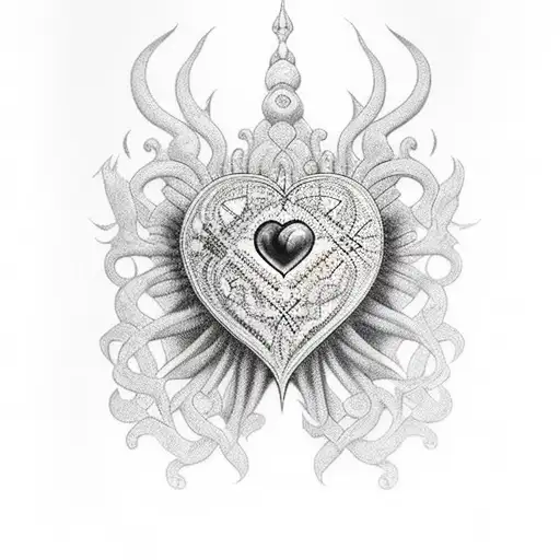 Black And Gold Bleading Heart