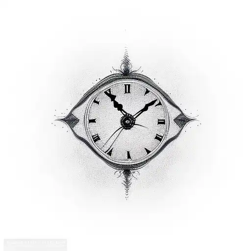 Clock With Dove And An Engine