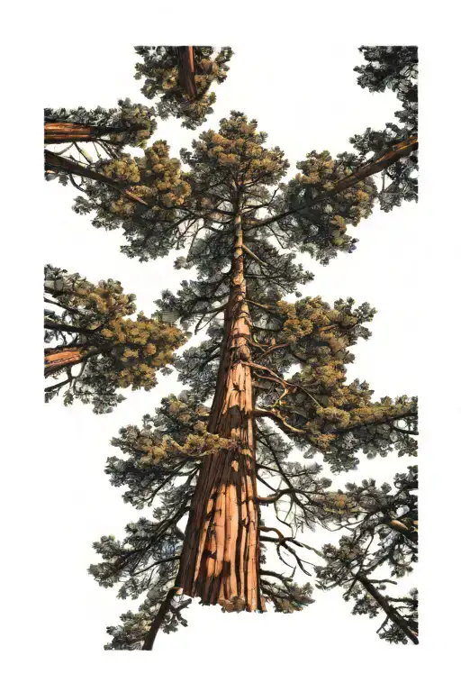 Redwood Forest Looking Up From Ground