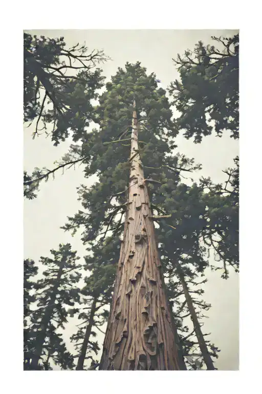 Redwood Forest Looking Up From Ground
