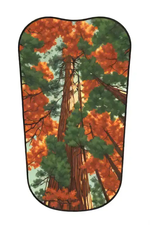 Redwood Forest Looking Up From Ground