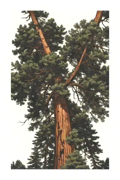 Redwood Forest Looking Up From Ground