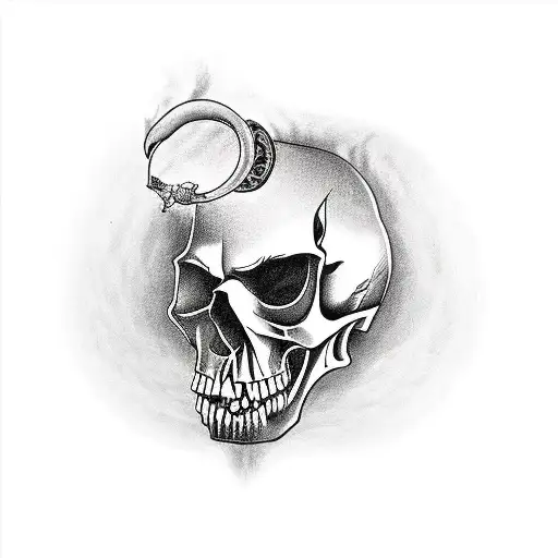 Old School Mustang With Skull Head Sticking Outside Of Window Smoking A Cigar