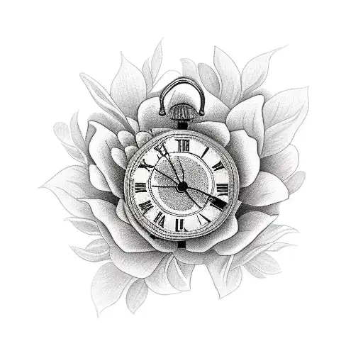Dove Flowers Old Clock