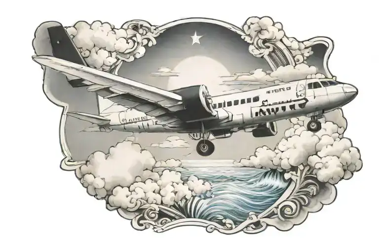 A Small Black And Grey Delta Plane Flyng Over Hawaii In Color