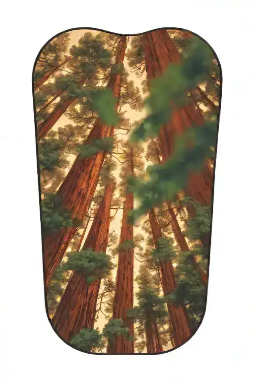 Redwood Forest Looking Up From Ground