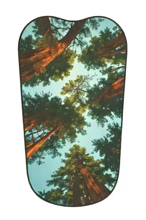 Redwood Forest Looking Up From Ground