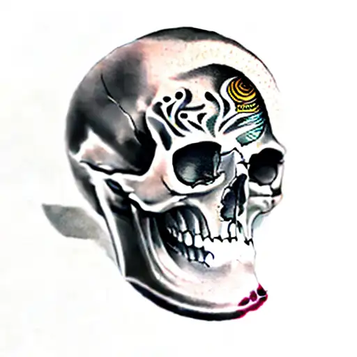 A Woman With A Skull Tattoo On Her Hand