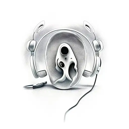 Ghosts Coming Out Of Earphones With Music Playing And An Open Book