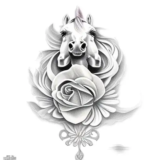 A Flower With A Horse