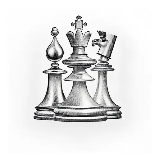 King And Queen Chess Pieces On The Board