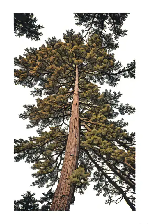 Redwood Forest Looking Up From Ground