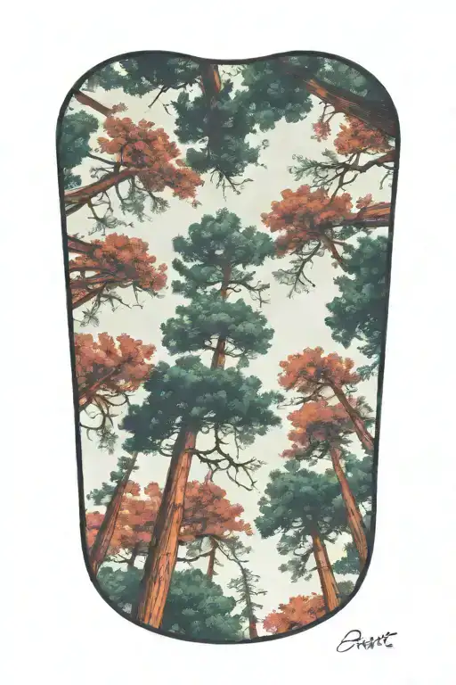 Redwood Forest Looking Up From Ground