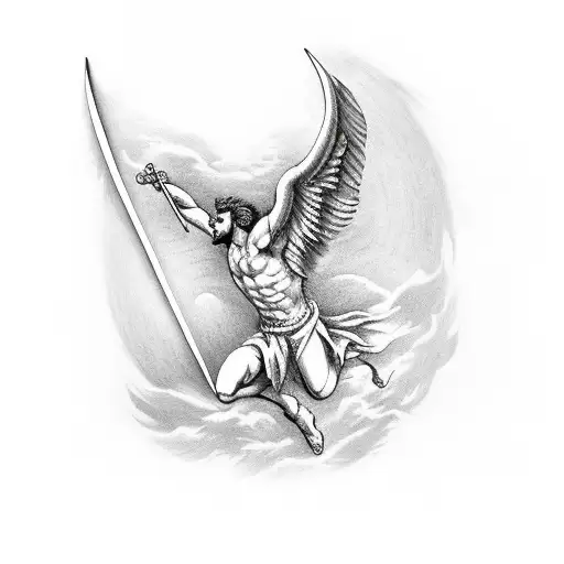 Icarus Holding A Sword