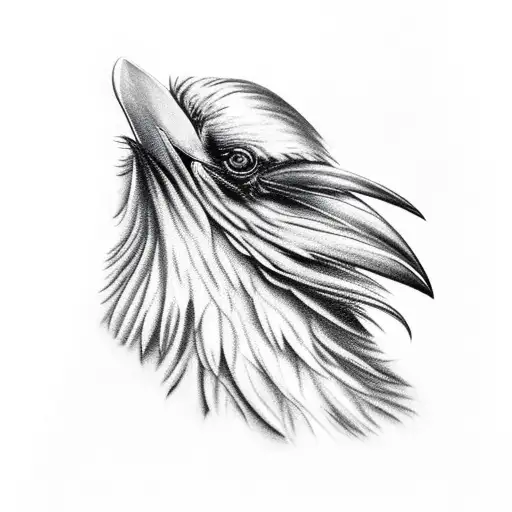 Raven Sitting On A Trea