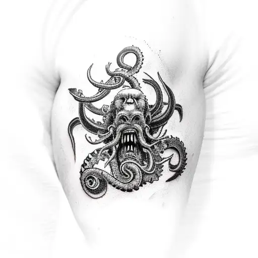 Poseidon Fighting A Kraken And The Kraken Crushing A Ship Sleeve