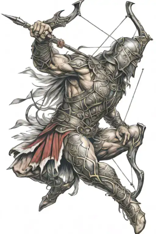 Orion The Hunter Shooting A Bow And Arrow Big Back Muscles