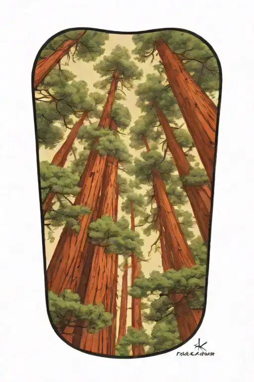 Redwood Forest Looking Up From Ground