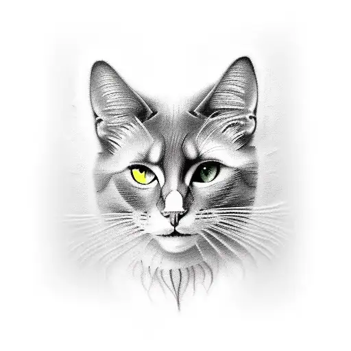 Black Cat With White Paws And Yellow Eyes