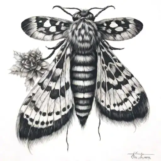 Back Of Thigh Tattoo Death's Head Moth