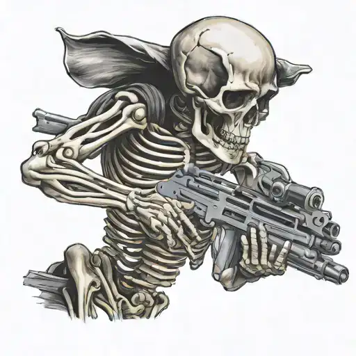 Skeleton Holding An Ak 47