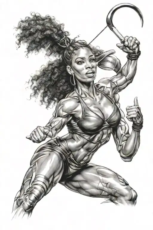 Sexy Black Woman Working Out