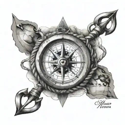 Map Compass Rope Anchor Sleeve