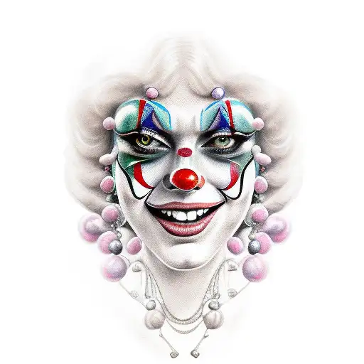 Pretty Female Face Turning Into A Clown