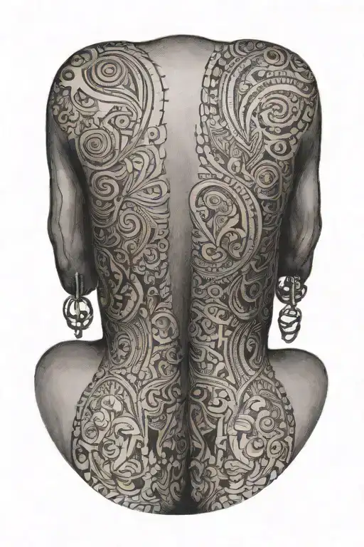 Black Woman Bald Nude Back Facing Forward