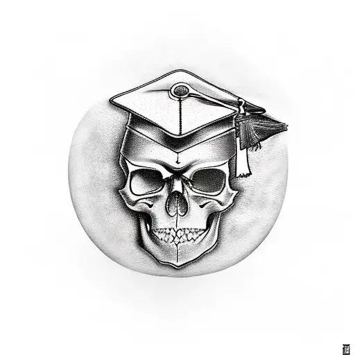Skull With Graduation Cap