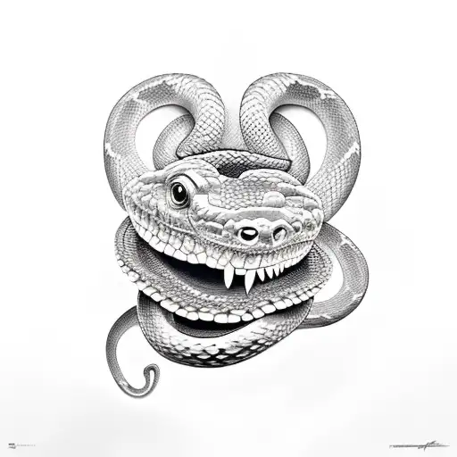 A Snake Eating A Flower