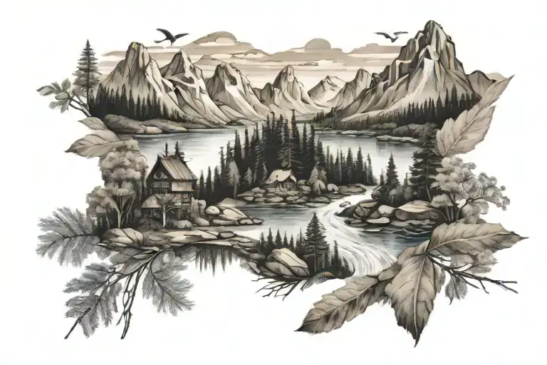 Mountains Forest And River