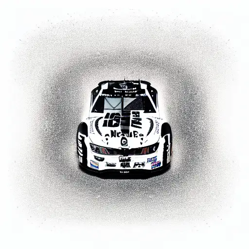 Black And White Nascar Car With No Background