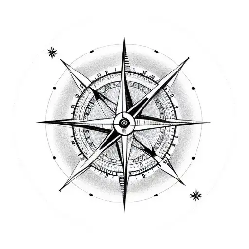 A Compass With Airplane Symbols Instead Of Directions