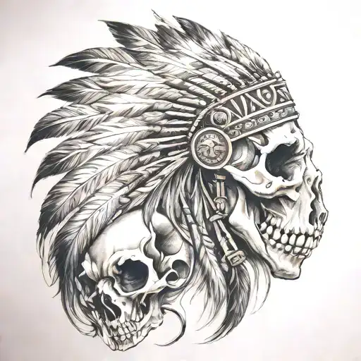 Indian And Horse Skull Soft Shading