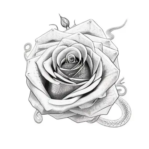 A Rose With A Snake Wrapped Around It