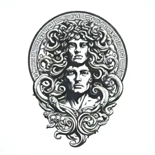 Medusa Greek Mythology With Versace Vector