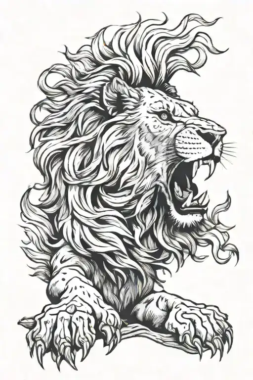 Rampant Lion Roaring
