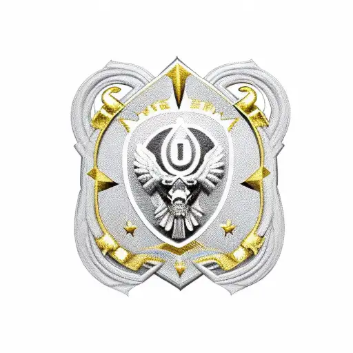 Military Insignia With Gold And Silver Accents