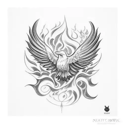 Black Crow With Fire Tale