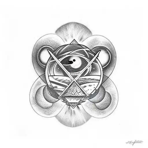 Planets With Owl And Pyramids