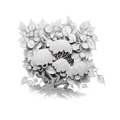 A Realistic Depiction Of A Coach Guiding A Team Through A Dense Ivy Forest