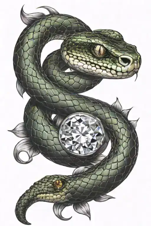 Snake Wrapped Round Dimond