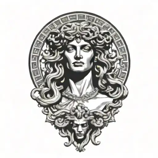Medusa Greek Mythology With Versace Vector